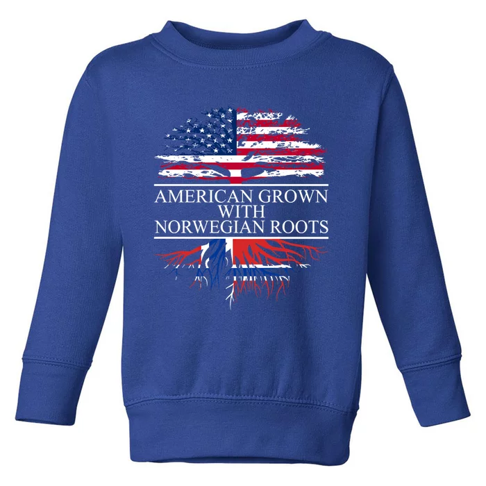 American Grown With Norwegian Roots Gift Toddler Sweatshirt