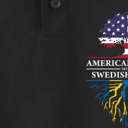 American Grown With Swedish Roots Gift Sweden Gift Dry Zone Grid Performance Polo