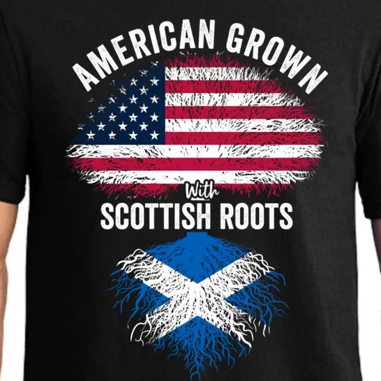 American Grown With Scottish Roots Usa Scotland Flag Cool Gift Pajama Set