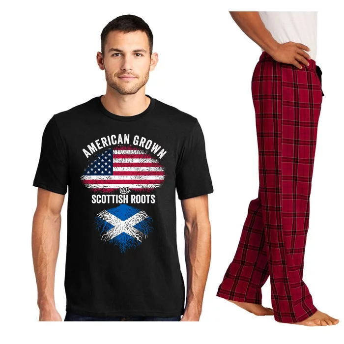 American Grown With Scottish Roots Usa Scotland Flag Cool Gift Pajama Set