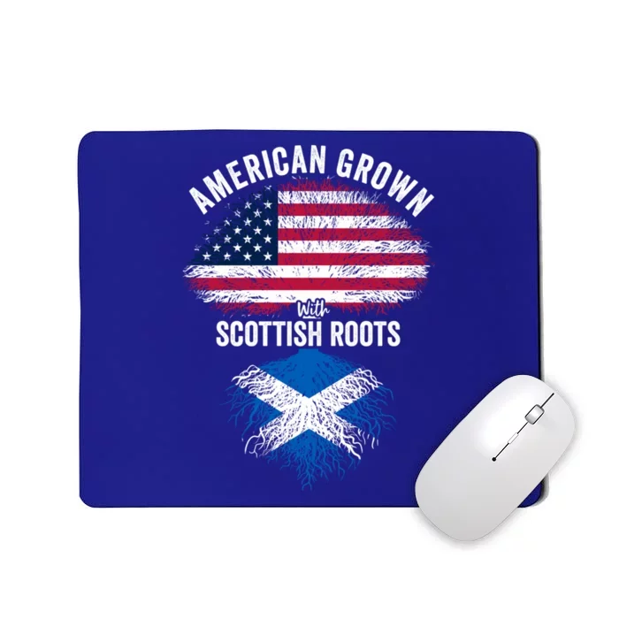 American Grown With Scottish Roots Usa Scotland Flag Cool Gift Mousepad