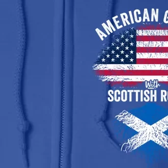 American Grown With Scottish Roots Usa Scotland Flag Cool Gift Full Zip Hoodie