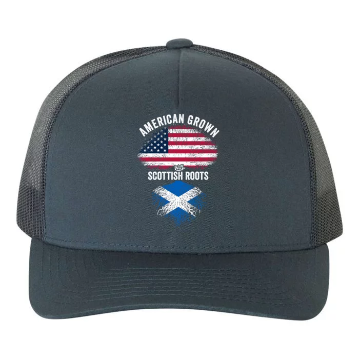 American Grown With Scottish Roots Usa Scotland Flag Cool Gift Yupoong Adult 5-Panel Trucker Hat