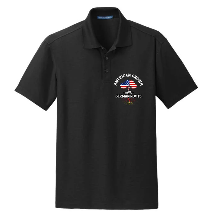 American Grown With German Roots German Heritage Germany Dry Zone Grid Performance Polo