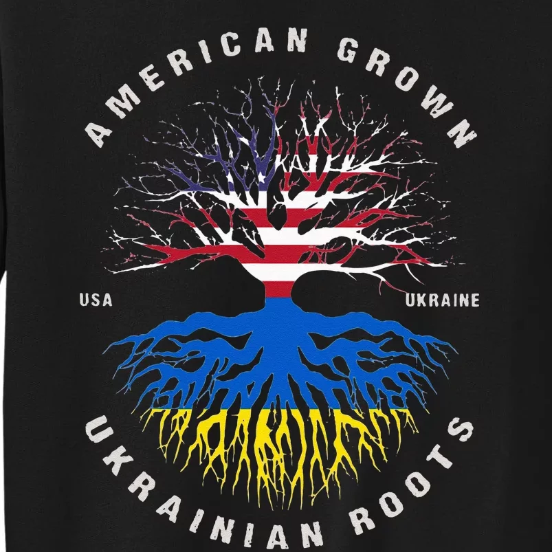 American Grown With Ukrainian Roots USA Flag Ukraine Sweatshirt