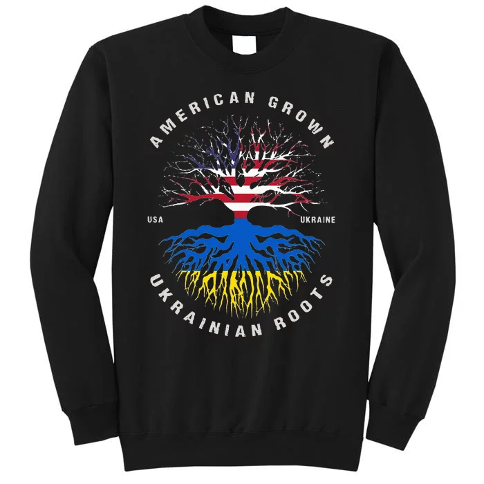 American Grown With Ukrainian Roots USA Flag Ukraine Sweatshirt