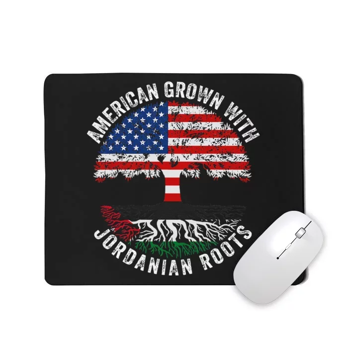 American Grown With Jordanian Roots Jordan Flag Mousepad