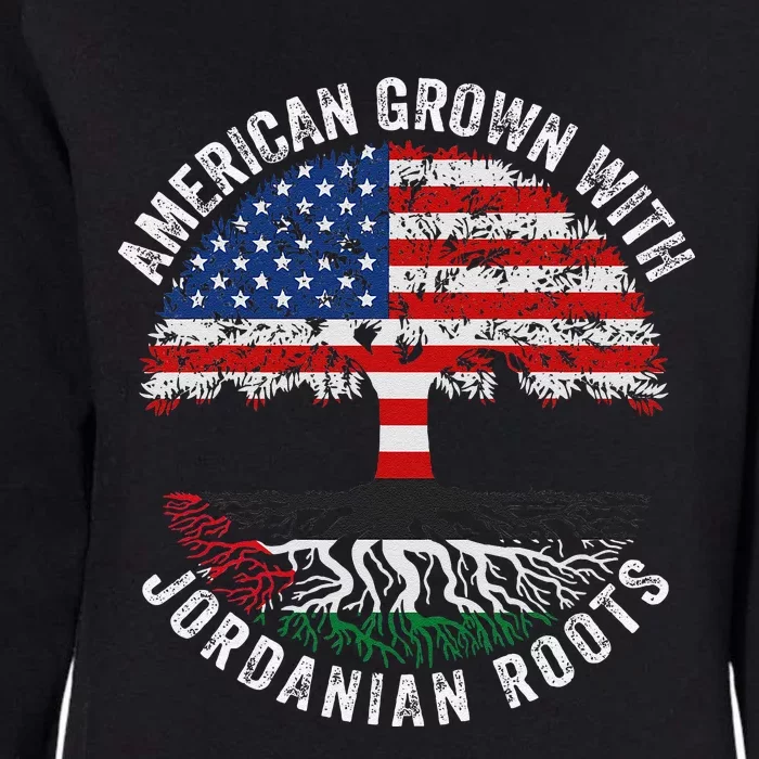 American Grown With Jordanian Roots Jordan Flag Womens California Wash Sweatshirt