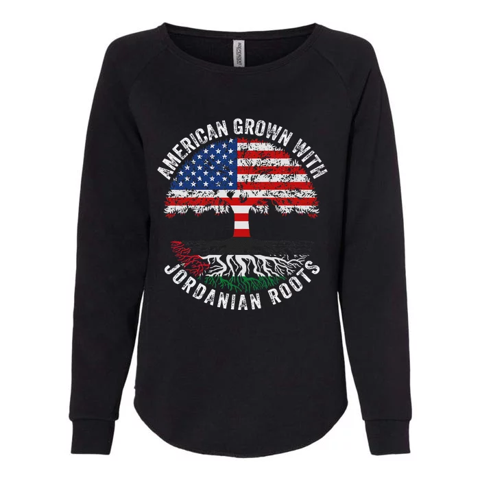 American Grown With Jordanian Roots Jordan Flag Womens California Wash Sweatshirt