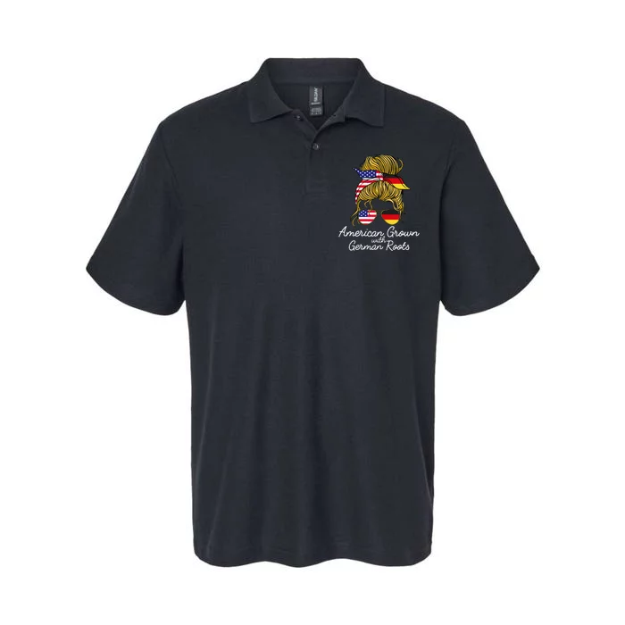 American Grown With German Roots Germany And USA Flag Softstyle Adult Sport Polo