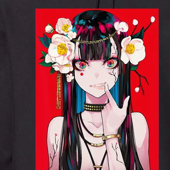 Anime Girl Waifu Japanese Aesthetic Kawaii Otaku Weeb Premium Hoodie