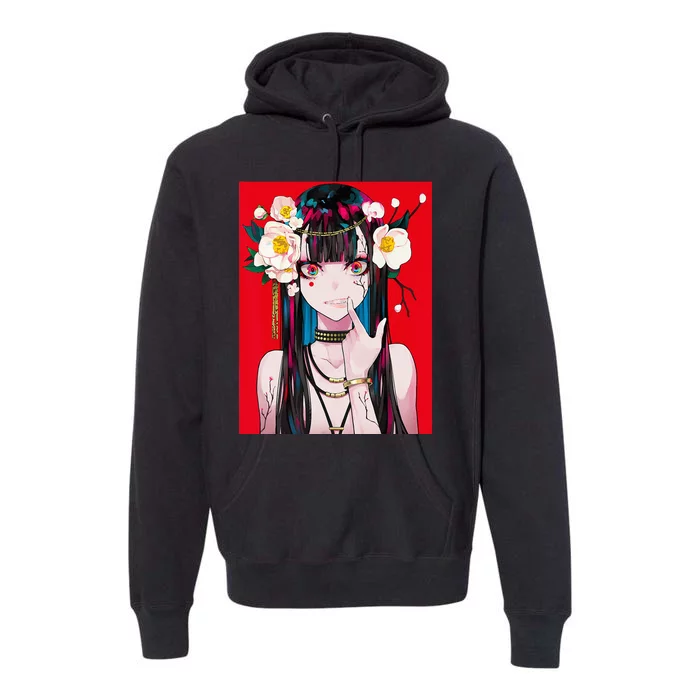 Anime Girl Waifu Japanese Aesthetic Kawaii Otaku Weeb Premium Hoodie