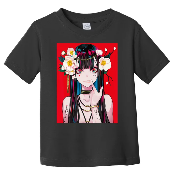 Anime Girl Waifu Japanese Aesthetic Kawaii Otaku Weeb Toddler T-Shirt