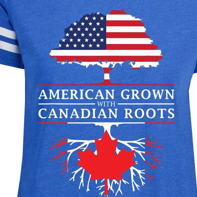 American Grown With Canadian Roots Canada Enza Ladies Jersey Football T-Shirt