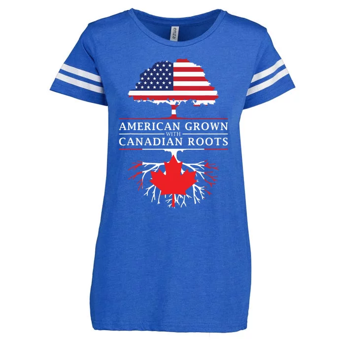 American Grown With Canadian Roots Canada Enza Ladies Jersey Football T-Shirt