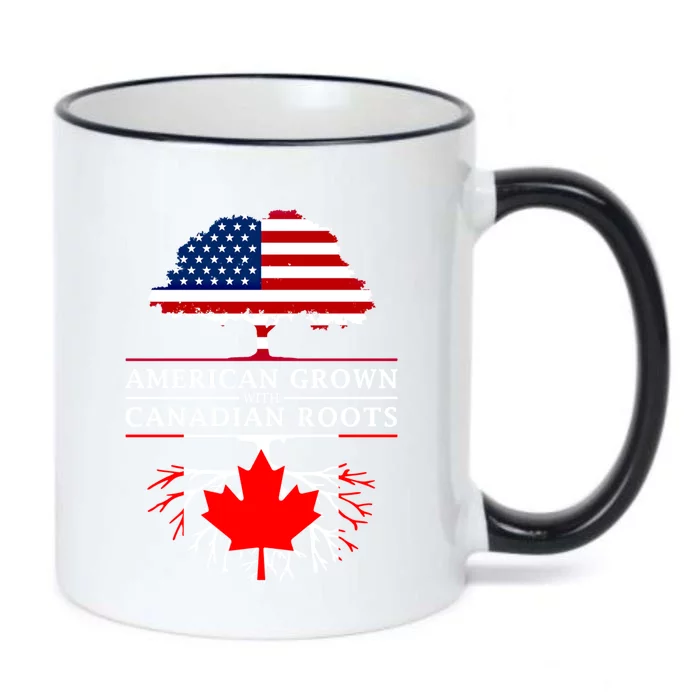 American Grown With Canadian Roots Gift Canada Gift Black Color Changing Mug