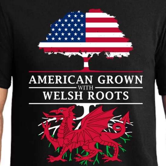 American Grown With Welsh Roots Wales Funny Gift Pajama Set