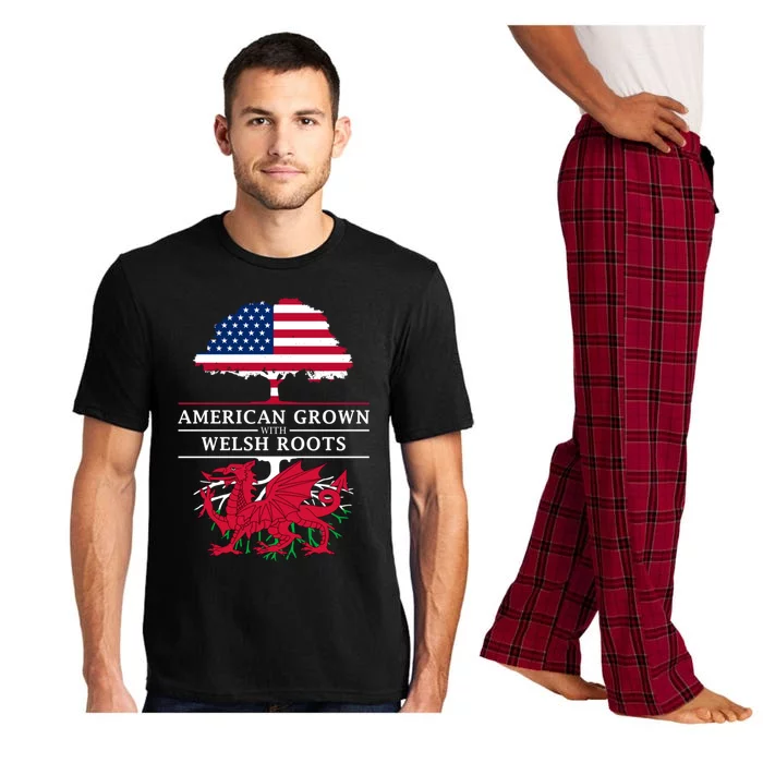 American Grown With Welsh Roots Wales Funny Gift Pajama Set