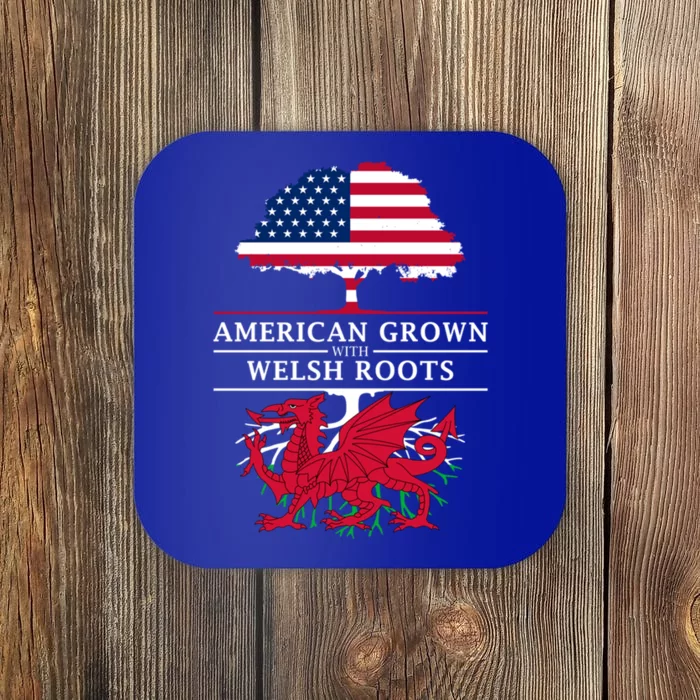 American Grown With Welsh Roots Wales Funny Gift Coaster