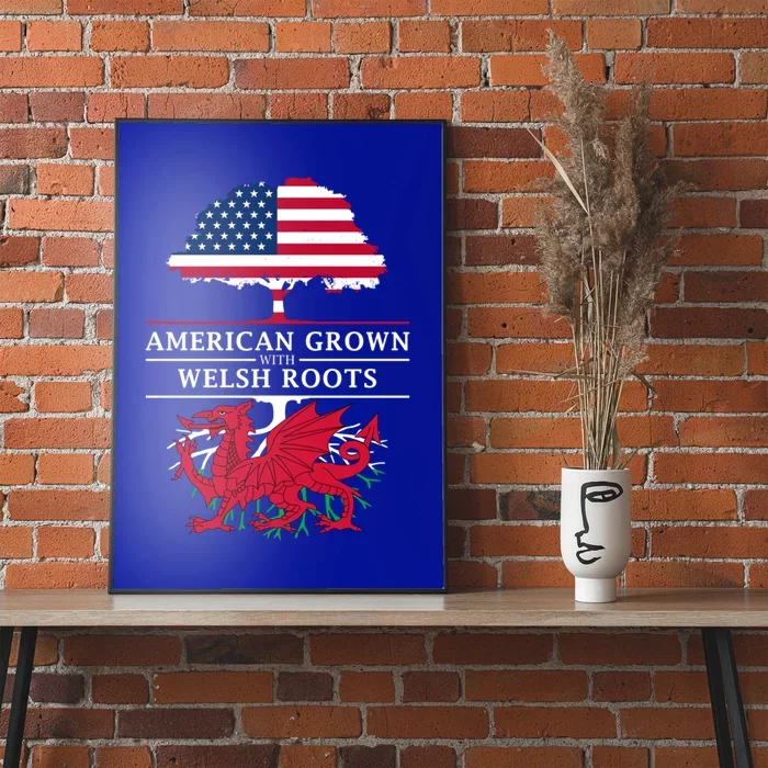 American Grown With Welsh Roots Wales Funny Gift Poster