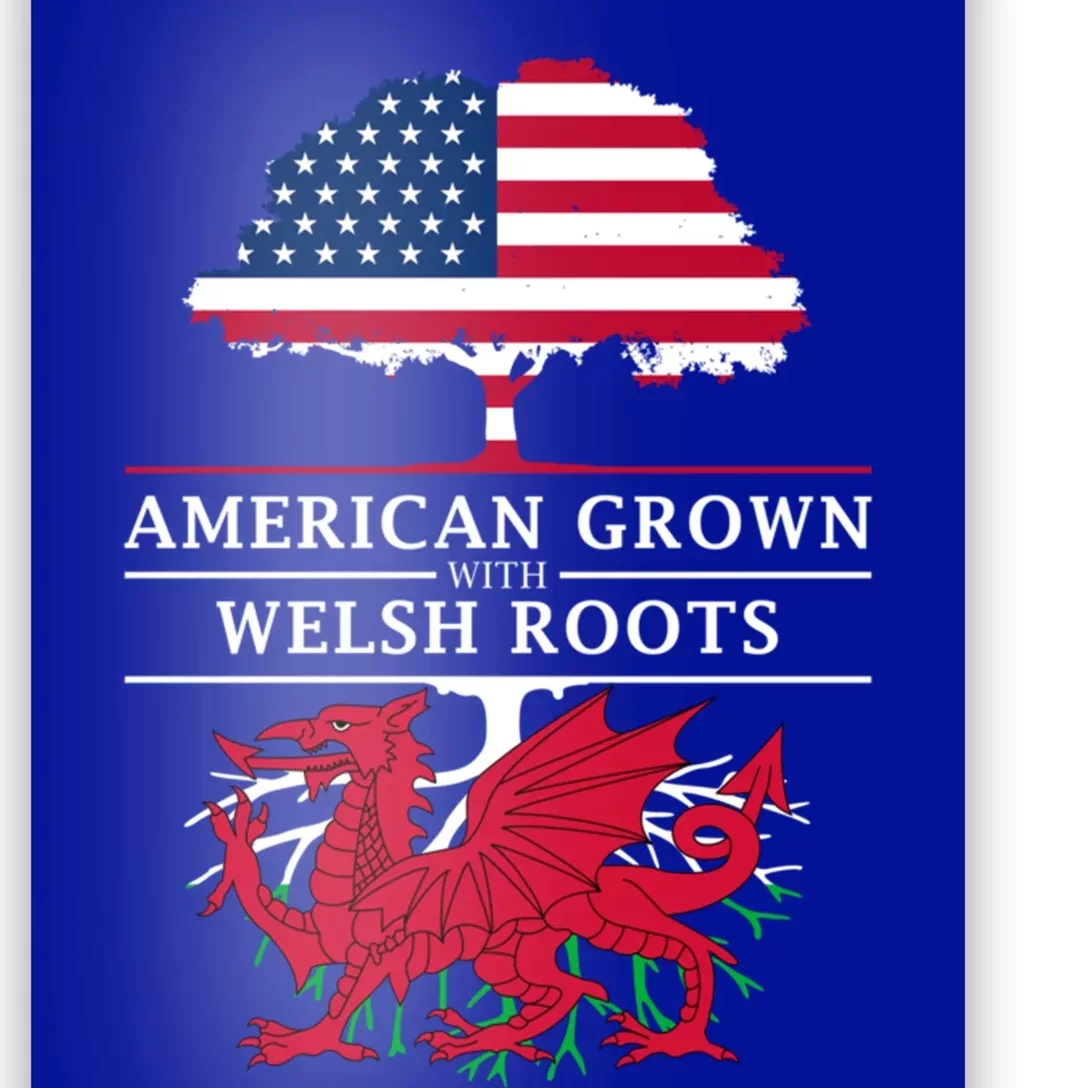 American Grown With Welsh Roots Wales Funny Gift Poster