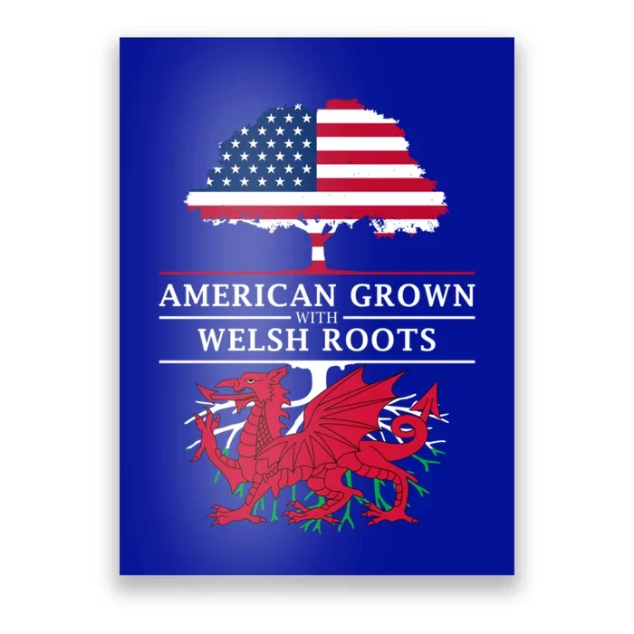 American Grown With Welsh Roots Wales Funny Gift Poster