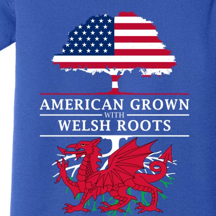 American Grown With Welsh Roots Wales Funny Gift Baby Bodysuit