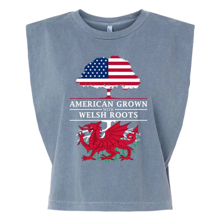 American Grown With Welsh Roots Wales Funny Gift Garment-Dyed Women's Muscle Tee