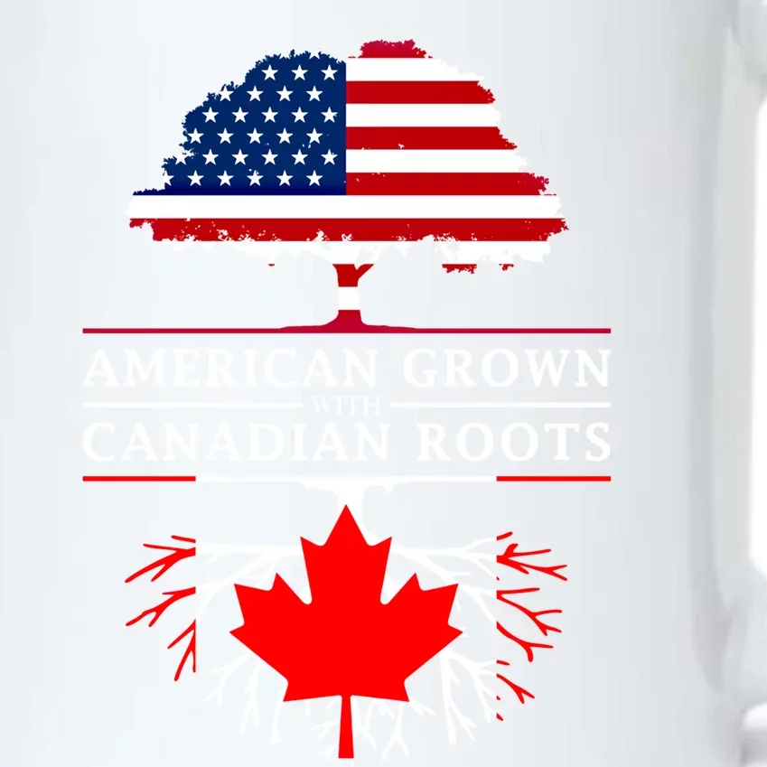 American Grown With Canadian Roots Gift Canada Gift Black Color Changing Mug