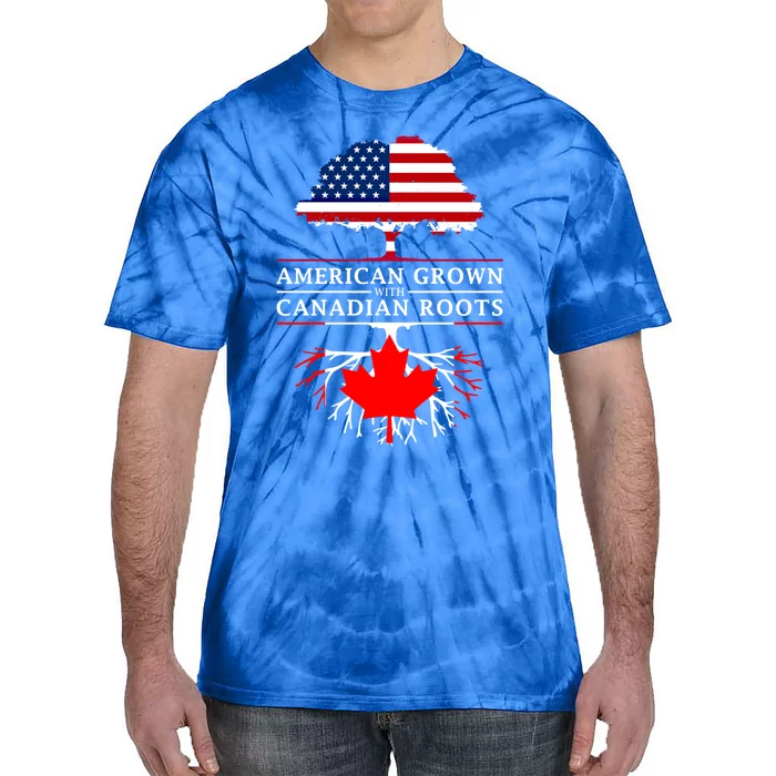 American Grown With Canadian Roots Gift Canada Gift Tie-Dye T-Shirt