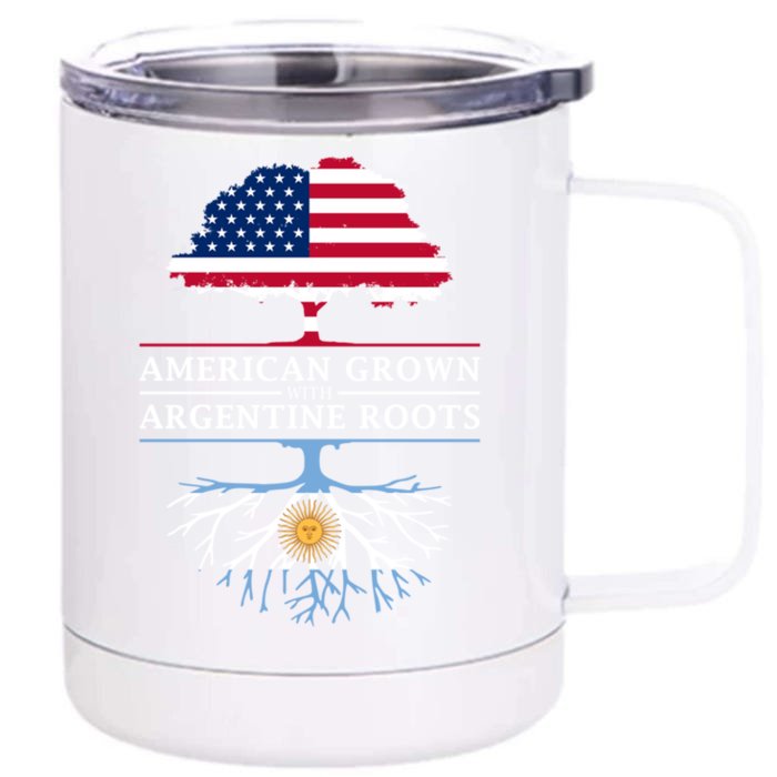 American Grown With Argentine Roots Cool Gift Argentina Great Gift Front & Back 12oz Stainless Steel Tumbler Cup