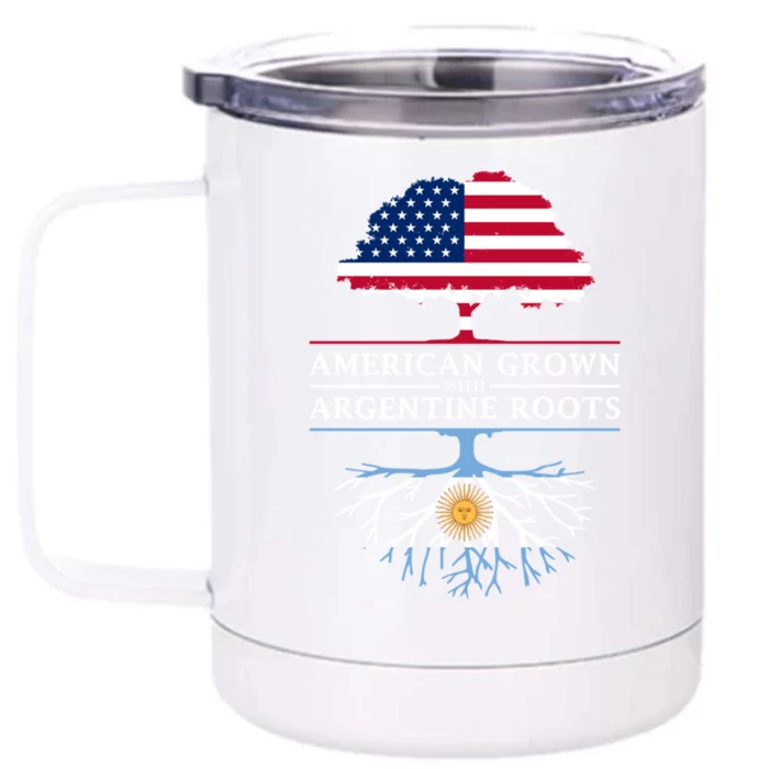 American Grown With Argentine Roots Cool Gift Argentina Great Gift Front & Back 12oz Stainless Steel Tumbler Cup