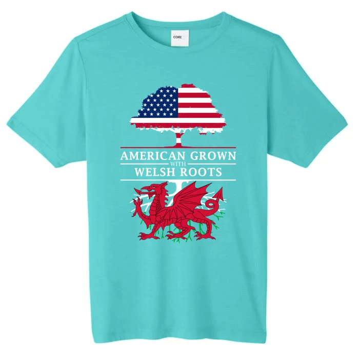 American Grown With Welsh Roots Funny Gift Wales Gift ChromaSoft Performance T-Shirt