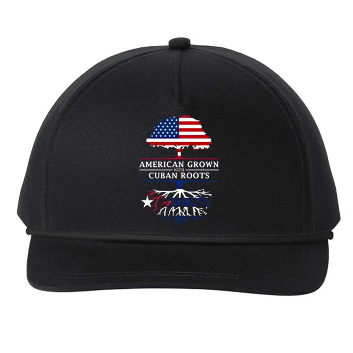 American Grown With Cuban Roots Cute Gift Cuba Gift Snapback Five-Panel Rope Hat