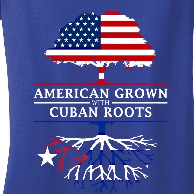 American Grown With Cuban Roots Cute Gift Cuba Gift Women's V-Neck T-Shirt