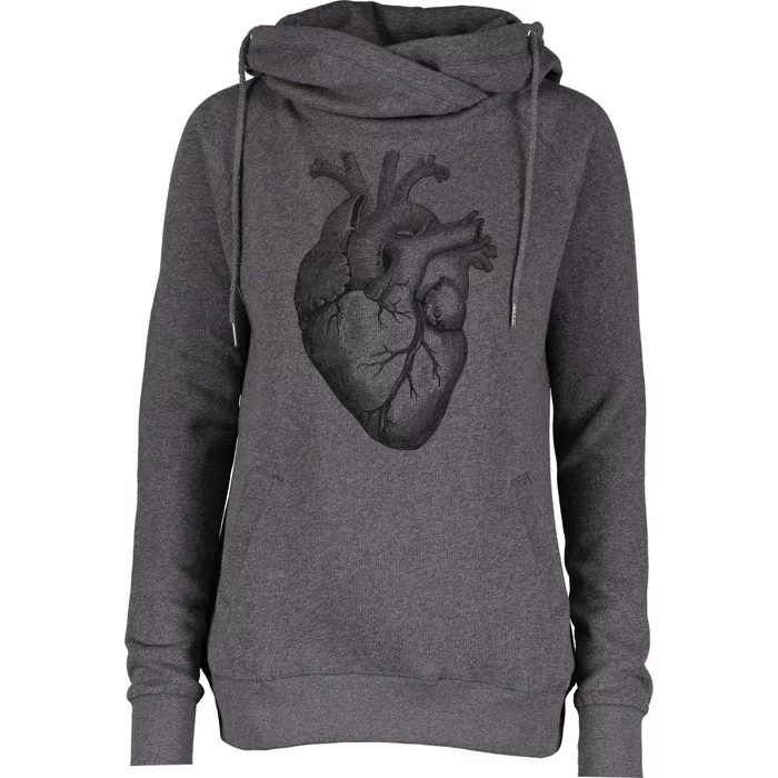 Anatomical Heart (1) Womens Funnel Neck Pullover Hood