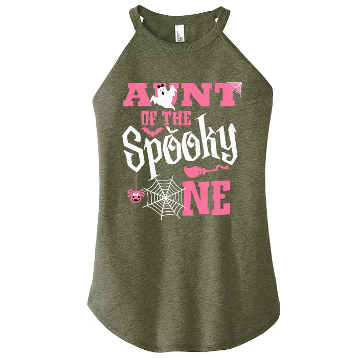 Aunt Halloween 1st Birthday Matching Family Spooky One Women’s Perfect Tri Rocker Tank