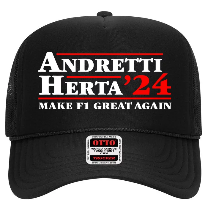 Andretti Herta 2024 Funny Indy Racing High Crown Mesh Trucker Hat