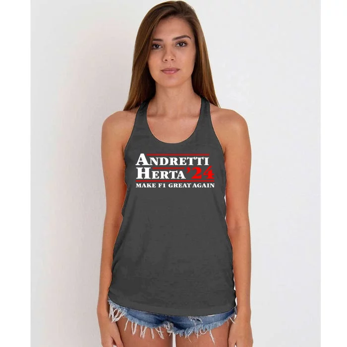 Andretti Herta 2024 Funny Indy Racing Women's Knotted Racerback Tank