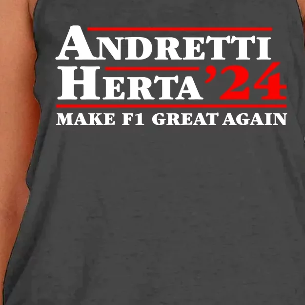 Andretti Herta 2024 Funny Indy Racing Women's Knotted Racerback Tank