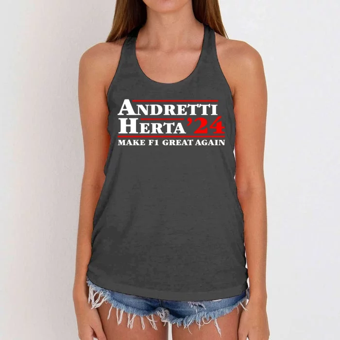 Andretti Herta 2024 Funny Indy Racing Women's Knotted Racerback Tank