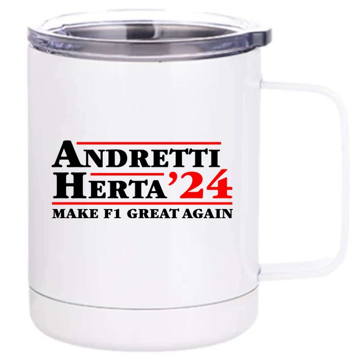 Andretti Herta 2024 Funny Indy Racing Front & Back 12oz Stainless Steel Tumbler Cup