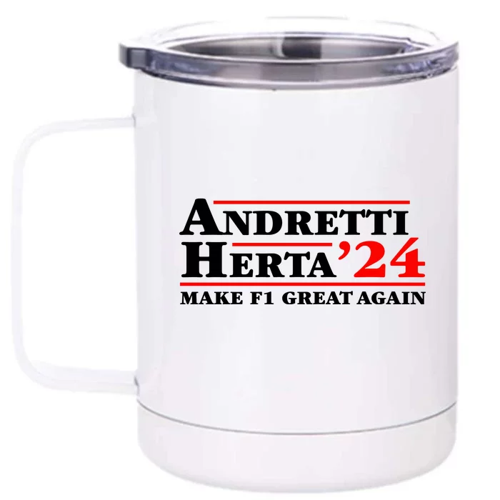 Andretti Herta 2024 Funny Indy Racing Front & Back 12oz Stainless Steel Tumbler Cup