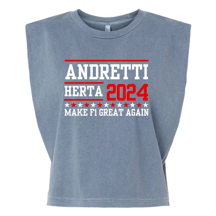 Andretti Herta 2024 Funny Indy Racing Garment-Dyed Women's Muscle Tee