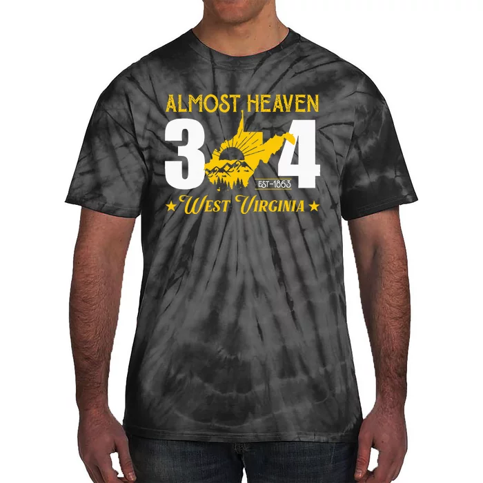 Almost Heaven 304 West Virginia Map Tie-Dye T-Shirt