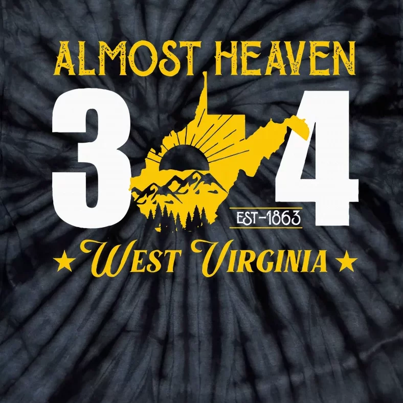 Almost Heaven 304 West Virginia Map Tie-Dye T-Shirt