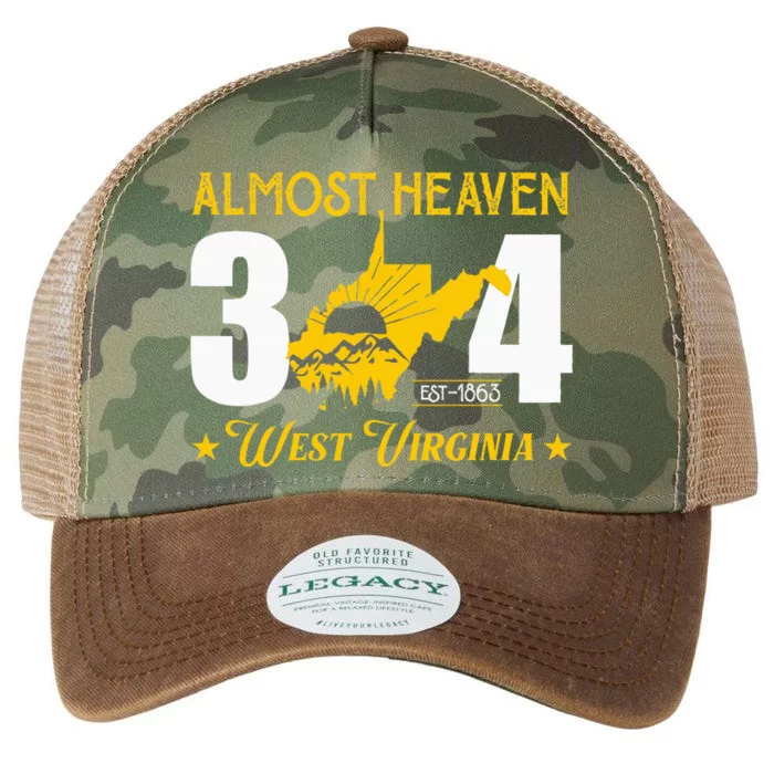 Almost Heaven 304 West Virginia Map Legacy Tie Dye Trucker Hat