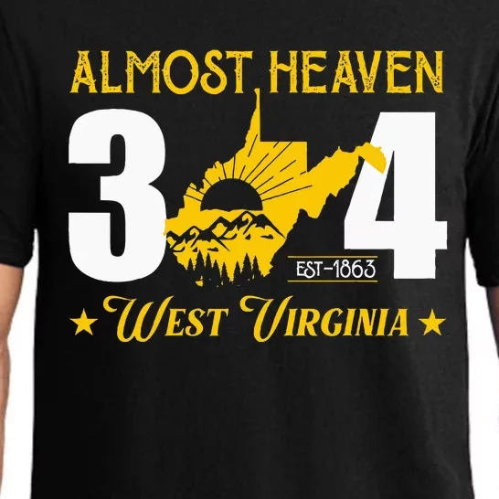 Almost Heaven 304 West Virginia Map Pajama Set