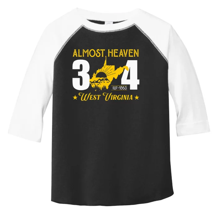 Almost Heaven 304 West Virginia Map Toddler Fine Jersey T-Shirt