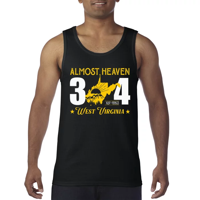 Almost Heaven 304 West Virginia Map Tank Top